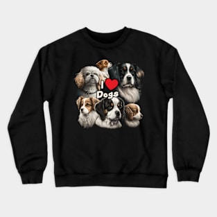 I love doggos collage Crewneck Sweatshirt